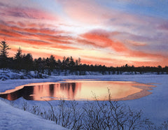 Crimson Twilight, watercolour by Karen Richardson