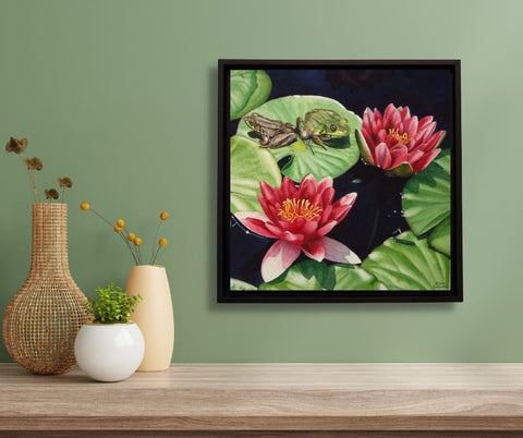 I've Got Your Back, watercolour by Karen Richardson, shown in situ