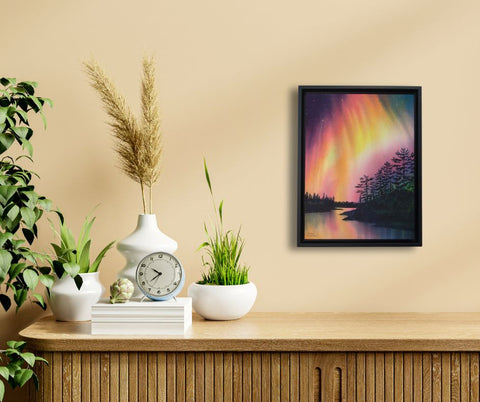 Watching the Show, watercolour by Karen Richardson, in a den setting