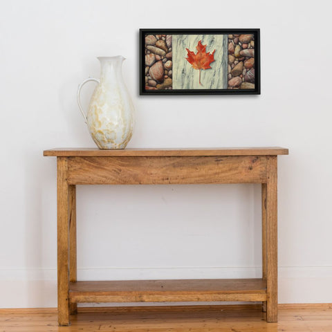 Canada Rocks! #3, watercolour by Karen Richardson, pictured in a foyer setting