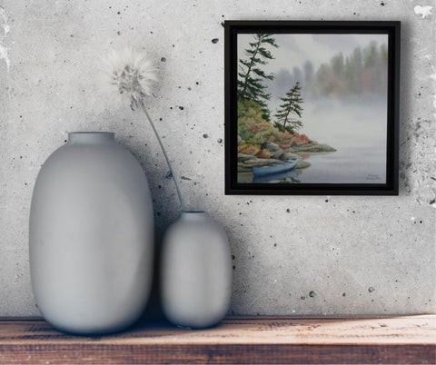 Whispers of the North by Karen Richardson, shown in a contemporary living room setting