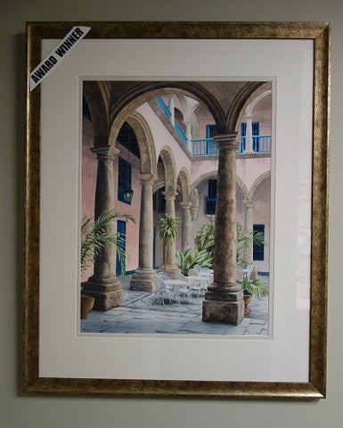 Cuban Rhythms, watercolour framed with glass
