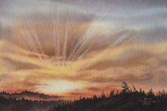 That Evening Glow, 7 x 10", watercolour framed with glass