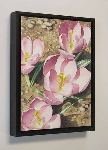 Crocus Focus, watercolour on panel, 12 x 9" (SOLD)