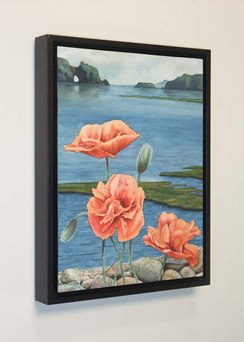 Poppies by the Sea, 12 x 9", watercolour on panel by Karen Richardson