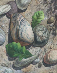 Leaves on the Beach II, 14 x 11", watercolour on panel (SOLD)