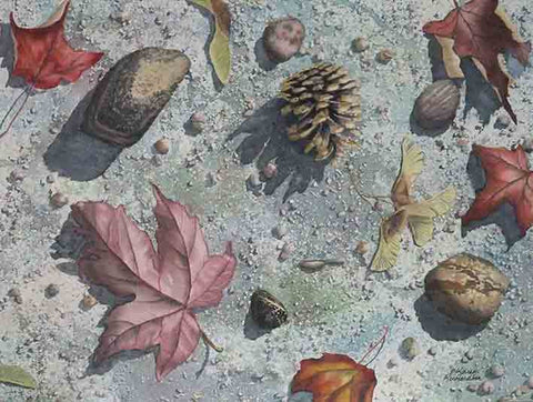 Pinecone Journey, watercolour by Karen Richardson