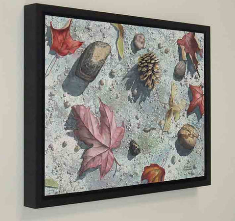 Pinecone Journey (framed), watercolour by Karen Richardson