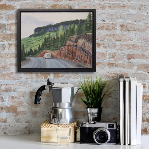 Superior Road Trip, watercolour by Karen Richardson, in an office