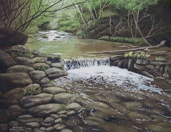 Woodland Waterfall, watercolour by Karen Richardson