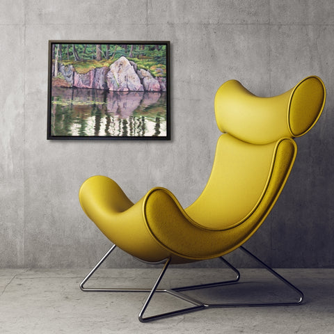 Northern Reflections, watercolour by Karen Richardson, shown in a living room