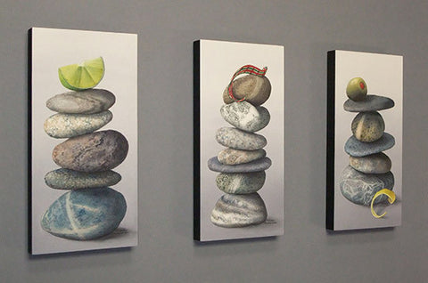 Margarita, Scotch, and Martini on the Rocks, watercolours by Karen Richardson
