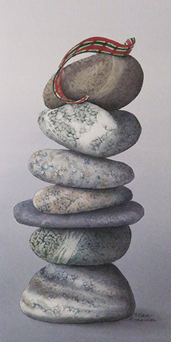 Scotch on the Rocks, watercolour by Karen Richardson