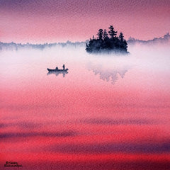 Last Cast, watercolour by Karen Richardson