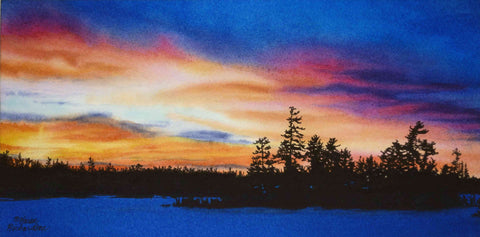 Exit Light, Enter Night, watercolour by Karen Richardson