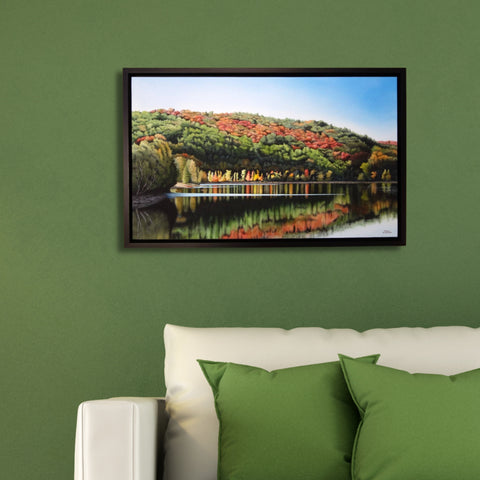 One Shining Moment, watercolour by Karen Richardson, shown in a living room