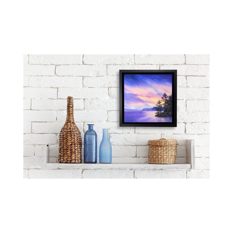 The Place I Belong, watercolour by Karen Richardson, shown above a shelf