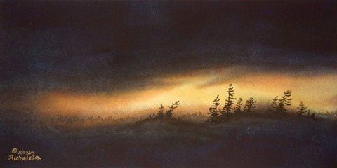 Up at the Crack of Dawn, watercolour by Karen Richardson