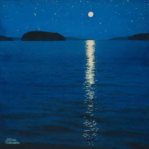 Moonbeam Melody, watercolour by Karen Richardson