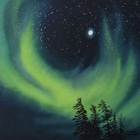 Night Fire, watercolour by Karen Richardson