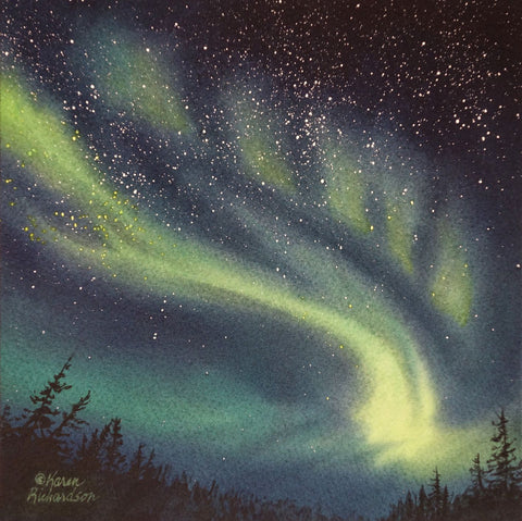 Night on Fire, watercolour by Karen Richardson