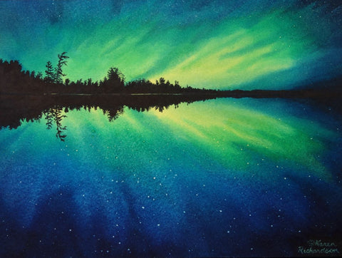 Northern Enchantment, watercolour by Karen Richardson
