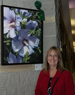 Blue Rose of Sharon, 28 x 22", watercolour on panel (SOLD)