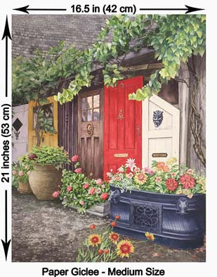Elora Doors Medium Paper Giclee Prints by Karen Richardson