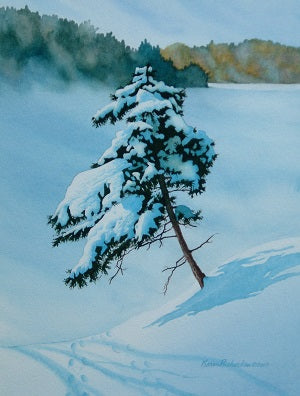 Jennifer's Winter Wonderland, watercolour 10 x 7 (SOLD)