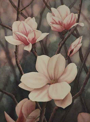 Magnolia Serenade, 12 x 9", watercolour on panel