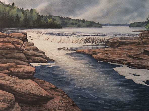 Below the Falls, watercolour by Karen Richardson