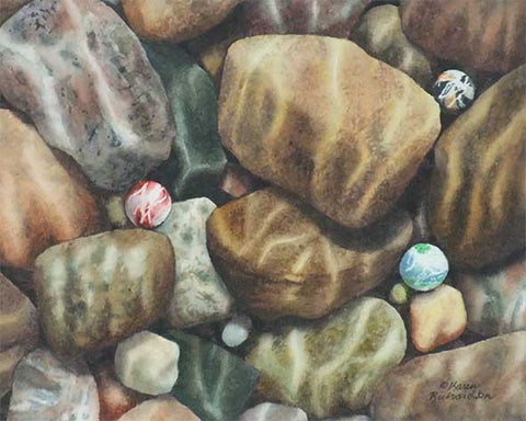 I Think I Lost My Marbles, 8 x 10", watercolour on panel (SOLD)