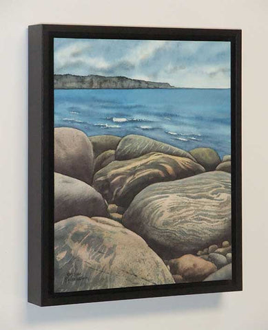 Newfoundland Beach Rocks, watercolour on panel, 10 x 8" (SOLD)