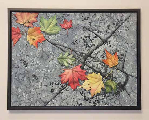 Leaves and Lichen, watercolour by Karen Richardson