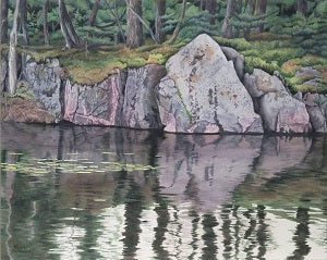Northern Reflections, watercolour on panel, 16 x 20 (SOLD)