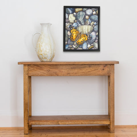 Superior Lady, watercolour by Karen Richardson, shown with an accent table