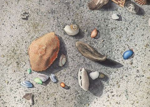 Seaside Treasures, detail, watercolour by Karen Richardson