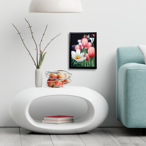 Spring Splendour, watercolour by Karen Richardson, shown in a living room