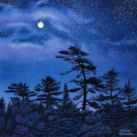 Dancing With the Moon, watercolour by Karen Richardson