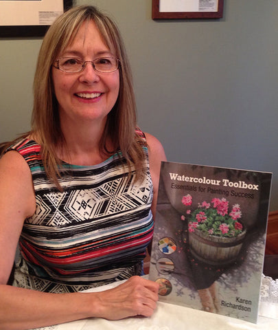 Karen Richardson with her book Watercolour Toolbox